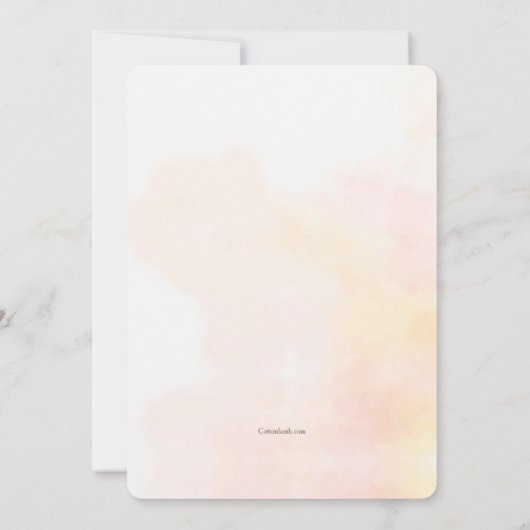 Rose im Blütenduschen Einladung (Rückseite)