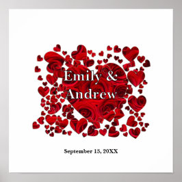 Rose im Braut- und Körperherz drucken Poster
