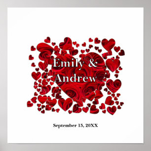 Rose im Braut- und Körperherz drucken Poster