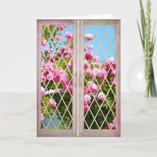 Rose im Fenster Karte (Vorderseite)