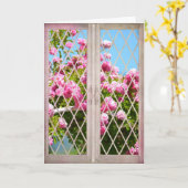 Rose im Fenster Karte (Gelbe Blume)