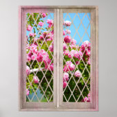 Rose im Fenster Poster (Vorne)
