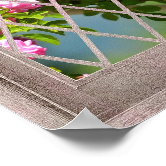 Rose im Fenster Poster (Ecke)