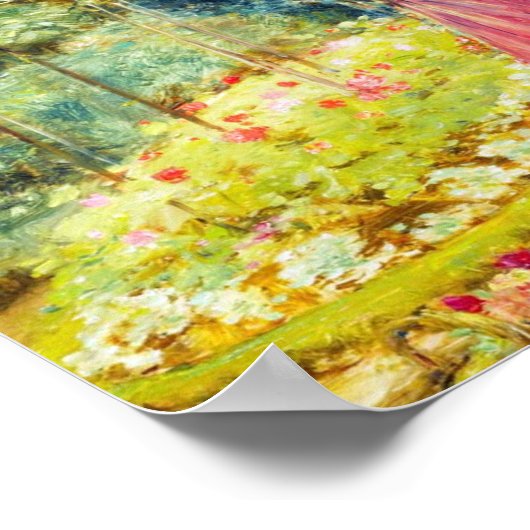 Rose im Garten durch Childe Hassam Poster (Ecke)