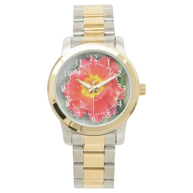 Rose im Herbst Armbanduhr (Vorderseite)