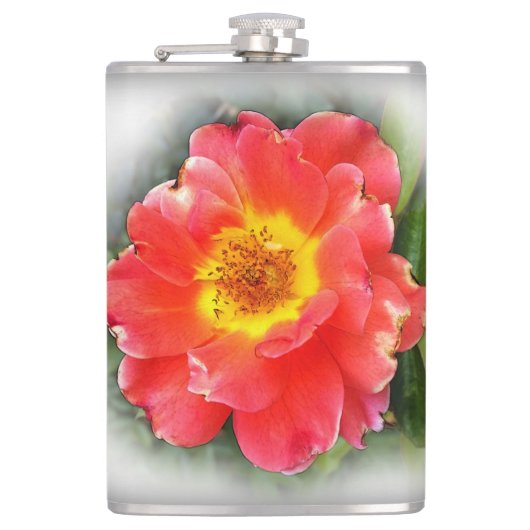 Rose im Herbst Flachmann (Vorderseite)