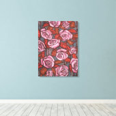 Rose im Herbst Kunst im Blumengarten Rustikale Blu Leinwanddruck (Insitu (Holzboden))