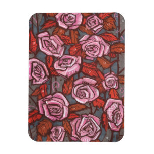Rose im Herbst Kunst im Blumengarten Rustikale Blu Magnet