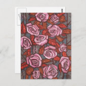 Rose im Herbst Kunst im Blumengarten Rustikale Blu Postkarte (Vorne/Hinten)