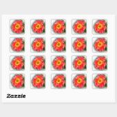 Rose im Herbst Quadratischer Aufkleber (Blatt)