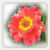 Rose im Herbst Quadratischer Aufkleber (Vorderseite)