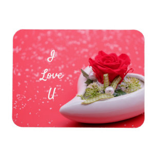 Rose im Herzen Magnet