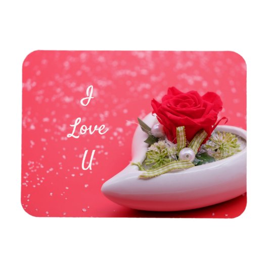Rose im Herzen Magnet (Horizontal)
