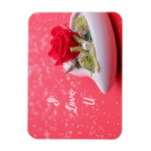 Rose im Herzen Magnet (Vertikal)