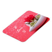 Rose im Herzen Magnet (Linke Seite)