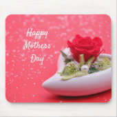 Rose im Herzen "Muttertag" Design Mousepad (Vorne)