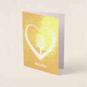 Rose im Herzrhythmus, Foto und Zitat hinzufügen Folienkarte (Vorderseite)