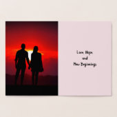 Rose im Herzrhythmus, Foto und Zitat hinzufügen Folienkarte (Innenseite)