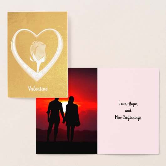 Rose im Herzrhythmus, Foto und Zitat hinzufügen Folienkarte (Anzeige)