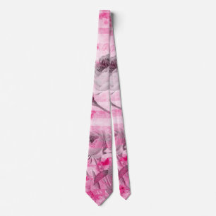 Rose im Hintergrund in Hot Pink Floral Monogramm Krawatte