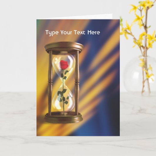 Rose im Hourglass Karte (Gelbe Blume)