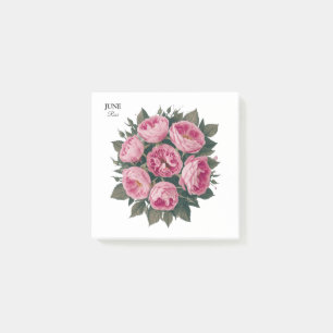 Rose im Juni: Personalisierter Geburtstag Post-it Klebezettel