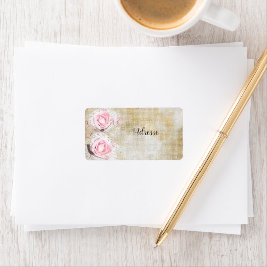 Rose im Papier Adressaufkleber (Insitu)