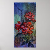 Rose im Regendruck Poster (Vorne)