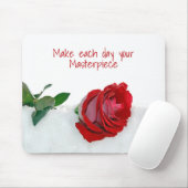 Rose im Schnee mit Zitat Mousepad (Mit Mouse)
