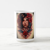 Rose im Tattoo-Stil Verwandlungstasse (Zentrum)