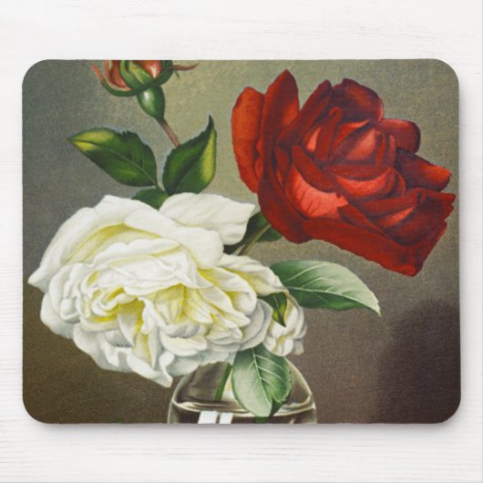 Rose im Vintagen Garten in einer Glasvase Mousepad (Vorne)