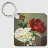 Rose im Vintagen Garten in einer Glasvase Schlüsselanhänger (Vorderseite)