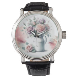 Rose im Vintagen Milchjug-Stil Armbanduhr