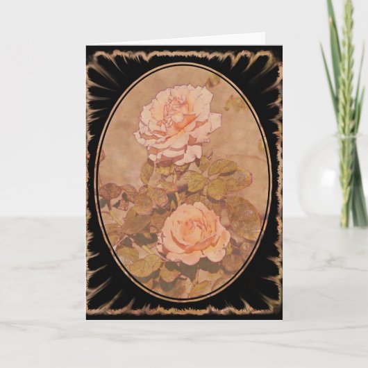 Rose im Vintagen Stil Art Note Card Karte (Vorderseite)