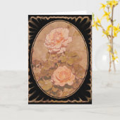Rose im Vintagen Stil Art Note Card Karte (Gelbe Blume)