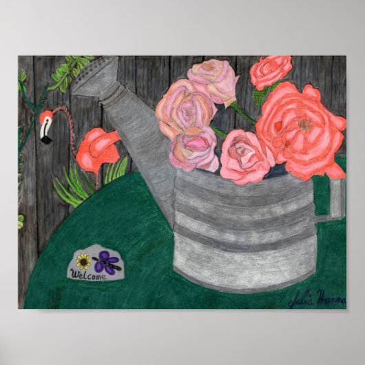 Rose im Wasserbad von Julia Hanna Poster (Vorne)