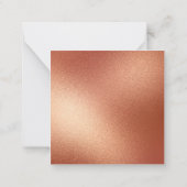 Rose Imitate Gold Fohlen Minimalistisch Monogramm Mitteilungskarte (Rückseite)