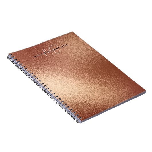 Rose Imitate Gold Fohlen Minimalistisch zwei Monog Notizblock (Rechte Seite)