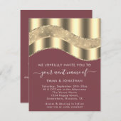 Rose Imitate Goldgrenzenwelle QR Code Hochzeit (Vorne/Hinten)