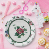 Rose Imitate Kreuzstich-Papierplatte Pappteller (Party)