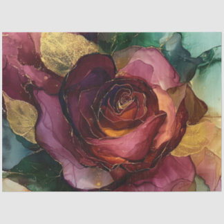 Rose in Alcohol Ink Series Design #13 Seidenpapier