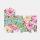 Rose in Aqua Glitzer Personalisiert Geschenkschachtel (Ungefaltet)