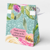 Rose in Aqua Glitzer Personalisiert Geschenkschachtel (Rückseite)