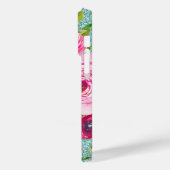 Rose in Aqua-Tal Rosa Creme Glitzer Case-Mate iPhone Hülle (Rückseite / Links)