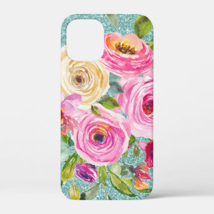 Rose in Aqua-Tal Rosa Creme Glitzer Case-Mate iPhone Hülle