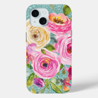 Rose in Aqua-Tal Rosa Creme Glitzer