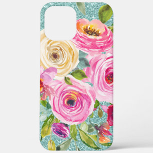 Rose in Aqua-Tal Rosa Creme Glitzer Case-Mate iPhone Hülle