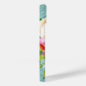 Rose in Aqua-Tal Rosa Creme Glitzer Case-Mate iPhone Hülle (Rückseite / Rechts)