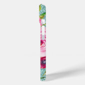 Rose in Aqua-Tal Rosa Creme Glitzer Case-Mate iPhone Hülle (Rückseite / Links)