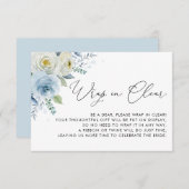 Rose in Aquarellblau und Elfenbein Begleitkarte (Vorne/Hinten)